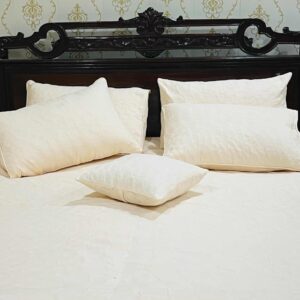 Ivory Cream Self-Textured Luxury Bedding Set