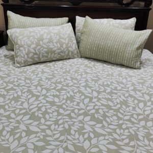 5-Piece Sage Green Botanical Embossed Bedding Set