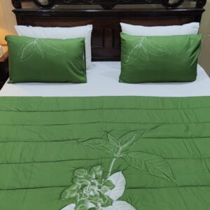 ​6-Piece Premium Green Botanical Comforter & Cotton Bedsheet Set