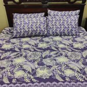 5-Piece Deep Purple Botanical Floral Bedding Set