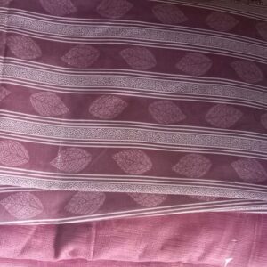 5-Piece Dusty Rose Leaf & Stripe Textured Bedding Set